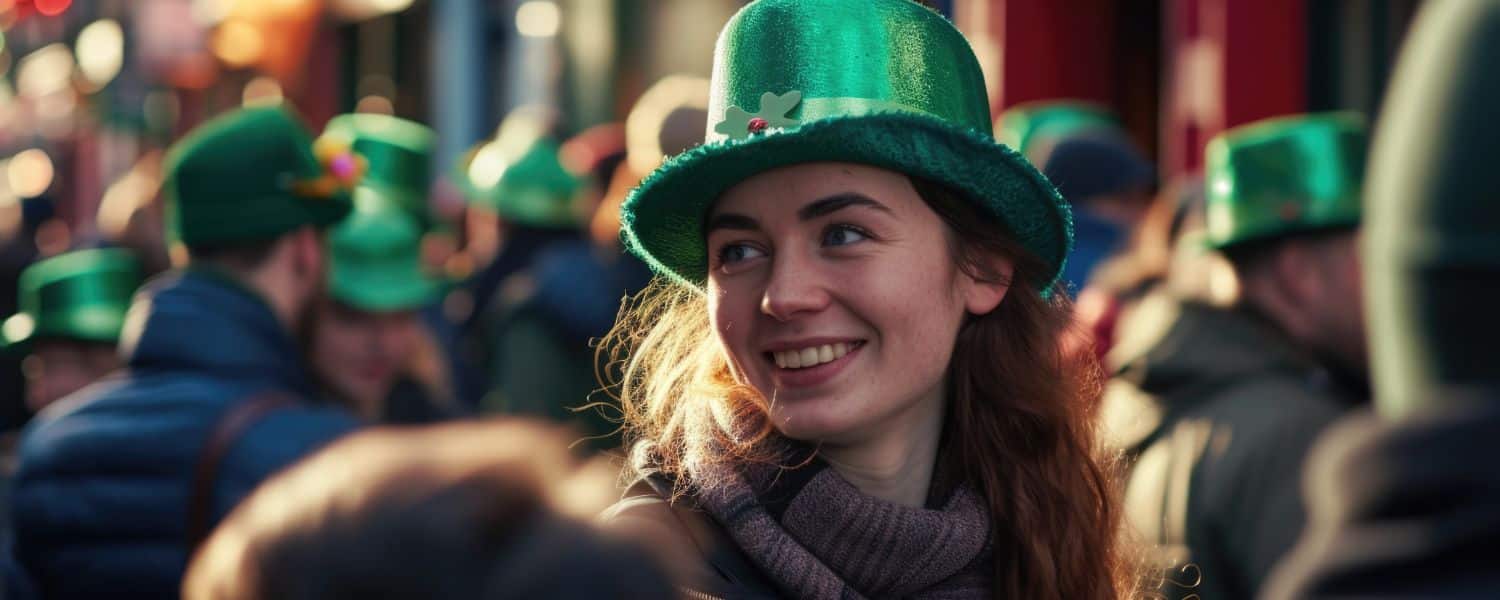 chica celebrando san patricio